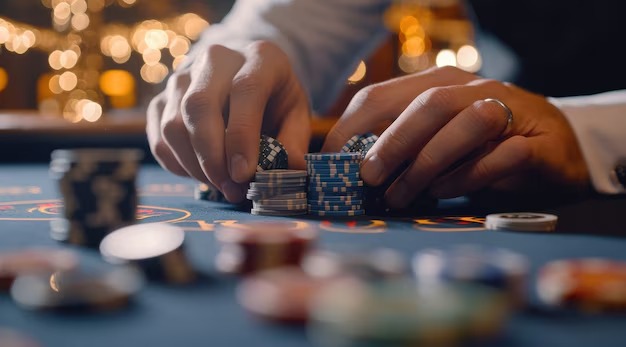 Live baccarat table at servertogel login with dealer and cards